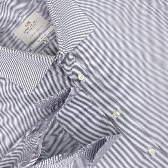 Hawes & Curtis Other - Hawes‎ & Curtis Shirt Mens 16.5 34/35 Blue Check Tailored Slim Fit French Cuff